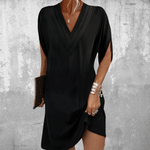 Lena Loose V-Neck Mini Dress