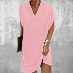 Lena Loose V-Neck Mini Dress