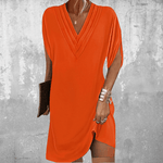 Lena Loose V-Neck Mini Dress