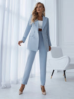 Lena Tailored Blazer and Straight-Leg Pants Suit Set