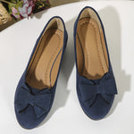 Maisie | Suede Bow Detail Wedge Ballet Flats