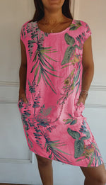 Angela Casual Leaf Print Summer Dress