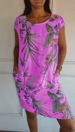 Angela Casual Leaf Print Summer Dress