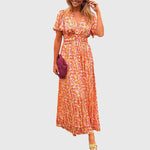 Regine Floral Short-Sleeve Maxi Dress