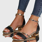 Helga Open-Toe Block-Heel Sandals