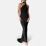 Lara One-Shoulder Halter Maxi Dress