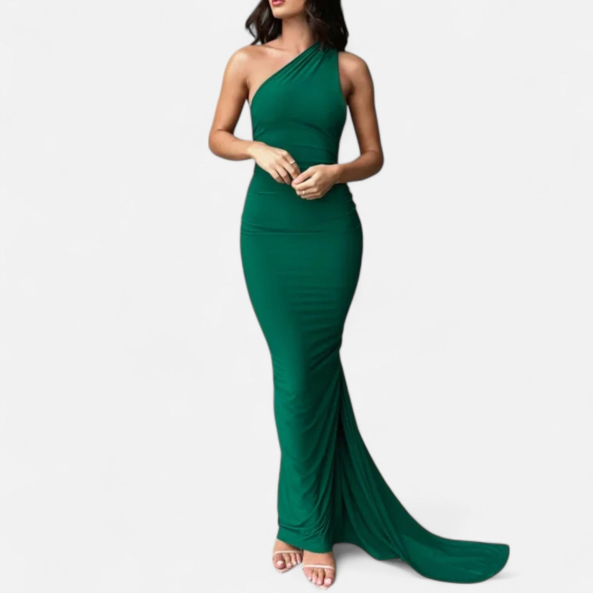 Lara One-Shoulder Halter Maxi Dress
