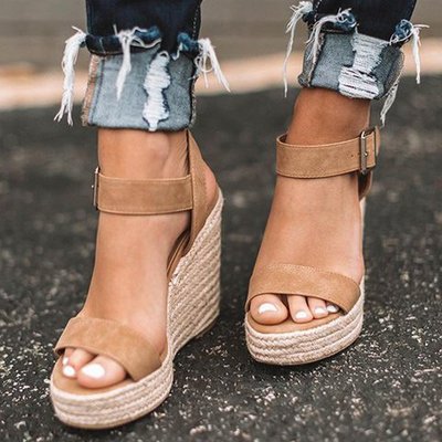 Jasmin Spring Open-Toe Wedge Sandals