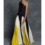 Sandra Asymmetric Shoulder Flowing Maxi Dress