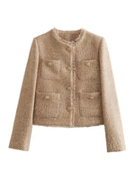 Yvonne Button Front Tweed Jacket