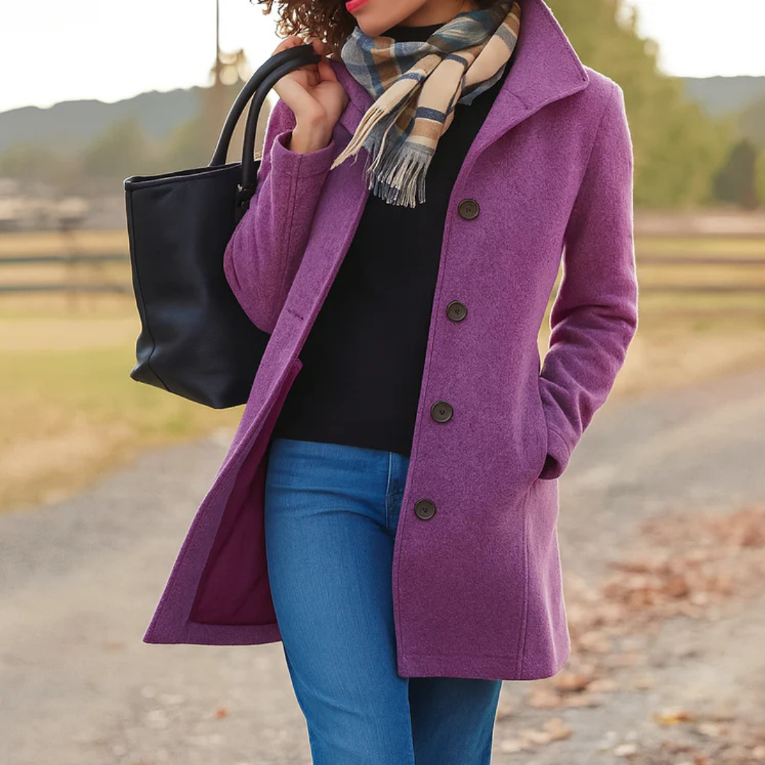Helga Classic Button-Front Winter Coat
