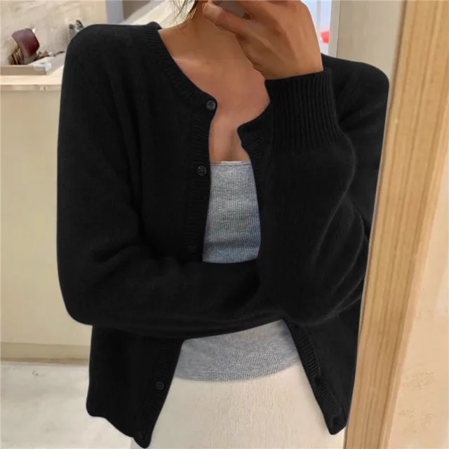 Elke Crewneck Long Sleeve Cardigan