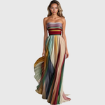 Regine Strapless Multicolor Maxi Dress