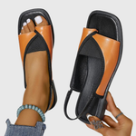 Selina Contrast Strap Flat Sandals