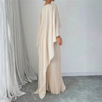 Gabriela Pleated Cape Maxi Dress