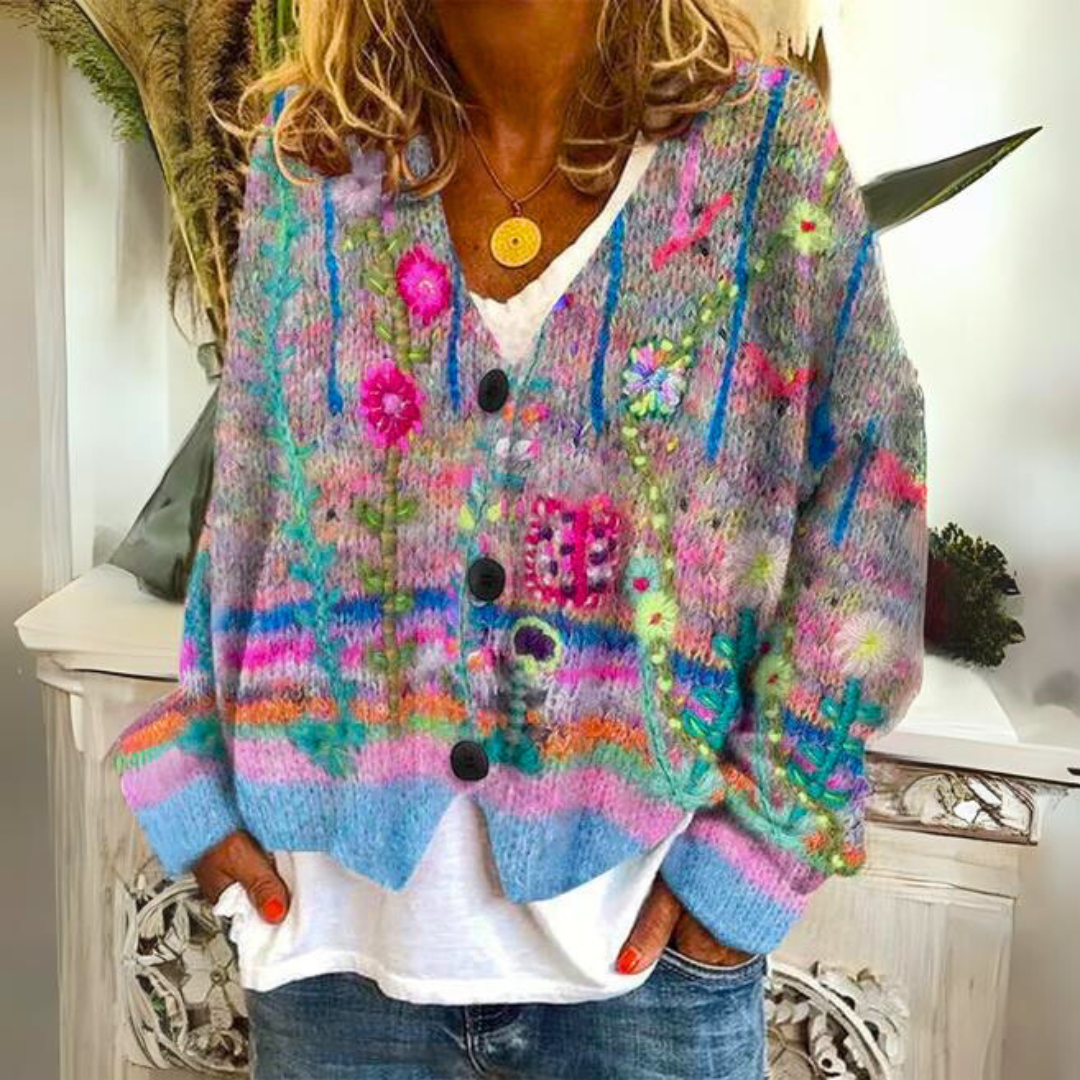 Hannah Cozy Colorful Cardigan