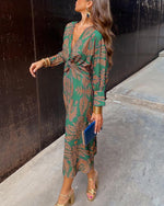 Gabriela Artist Print Knot-Front Midi Dress