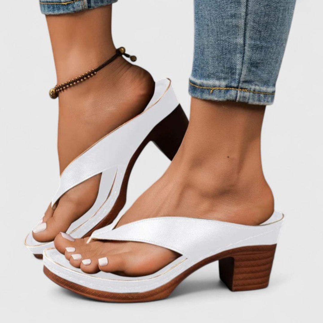 Birgit Chunky Heel Thong Sandals