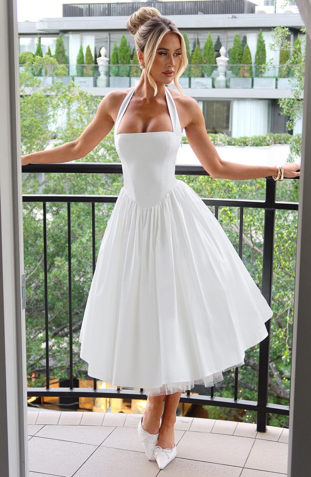 Lydia Halter Midi Wedding Guest Dress