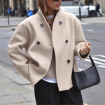 Bini | Stand Collar Long Sleeve Coat, women's coat – view 1
