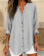 Lena Relaxed Striped Button-Down Blouse