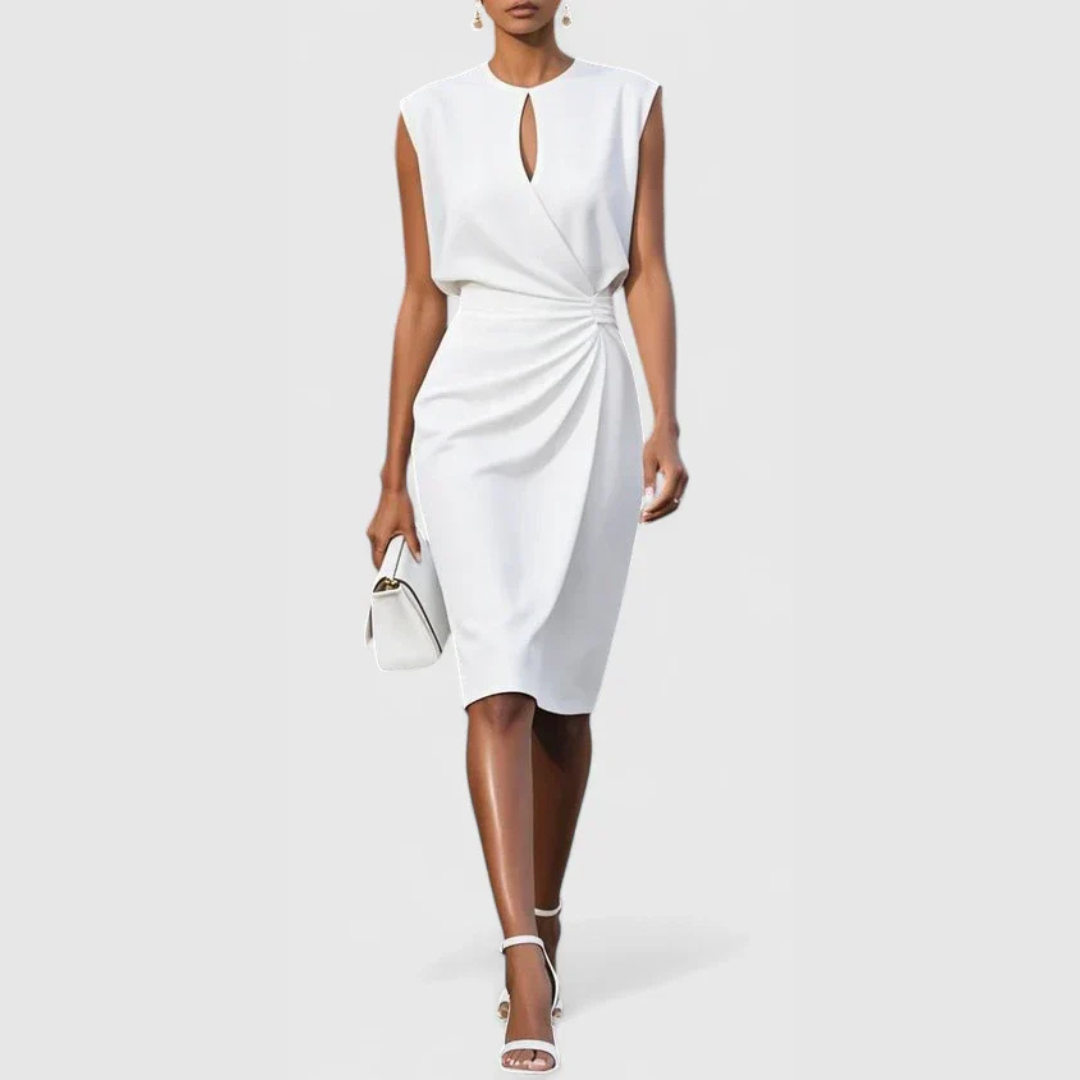 Karla Sleeveless Ruched Midi Dress