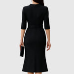 Melanie Elegant Belted Midi Dress