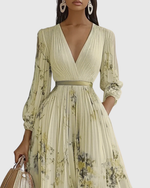 Isabella Sleeveless Pleated Floral Midi Dress