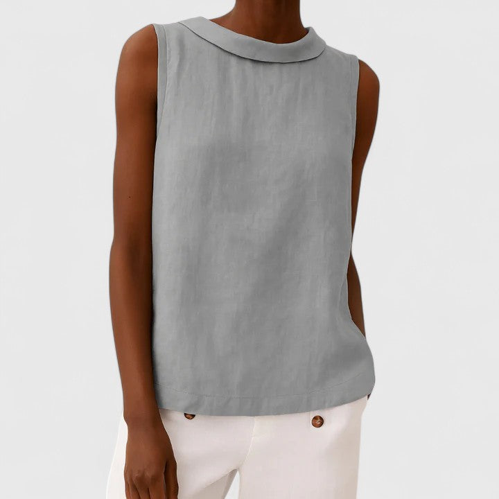 Anastine | Elegant Top With Roll Collar, women's top – view 1