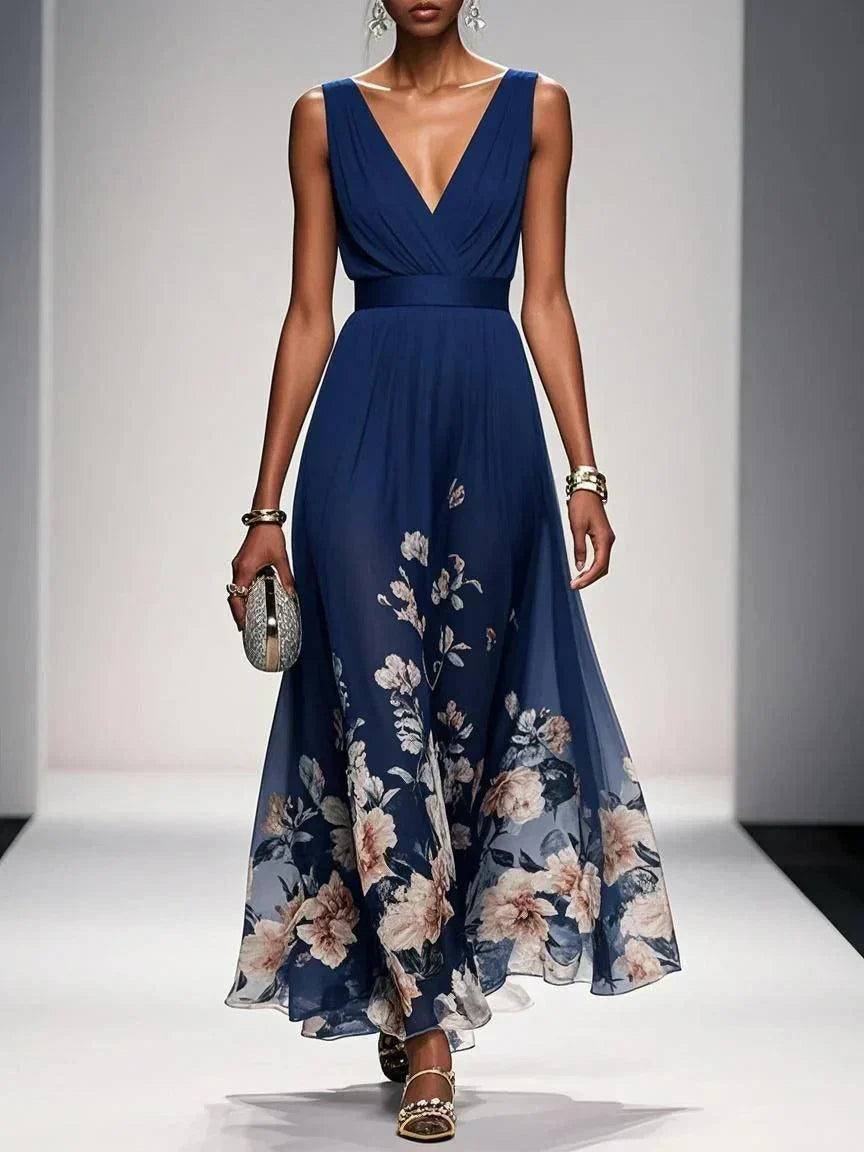 Carolin Floral Chiffon Summer Maxi Dress
