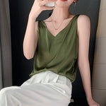 Yvonne Satin V-Neck Top