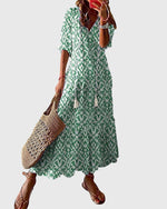 Michaela Boho V-Neck Maxi Dress