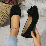 Maisie | Suede Bow Detail Wedge Ballet Flats
