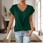 Elfriede V-Neck Twist Hem Blouse