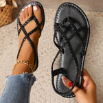Julia Spring Woven Flat Sandals