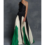 Sandra Asymmetric Shoulder Flowing Maxi Dress