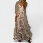 Eva Floral V-Neck Tiered Maxi Dress