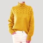 Nicole Cable Knit High-Collar Sweater
