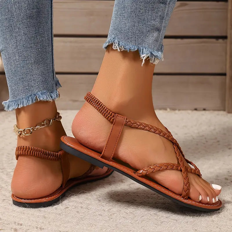 Julia Spring Woven Flat Sandals