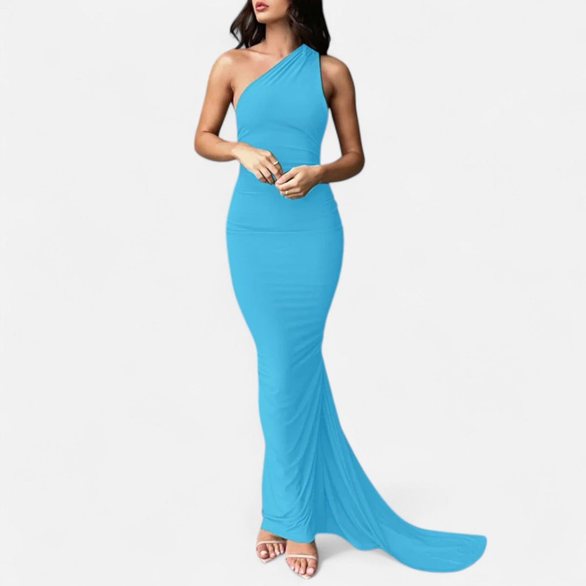 Lara One-Shoulder Halter Maxi Dress