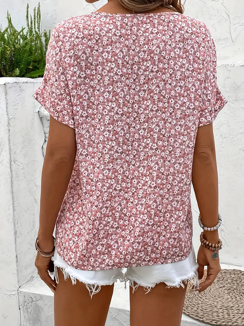 Annika Short-Sleeve Button-Front Summer Top
