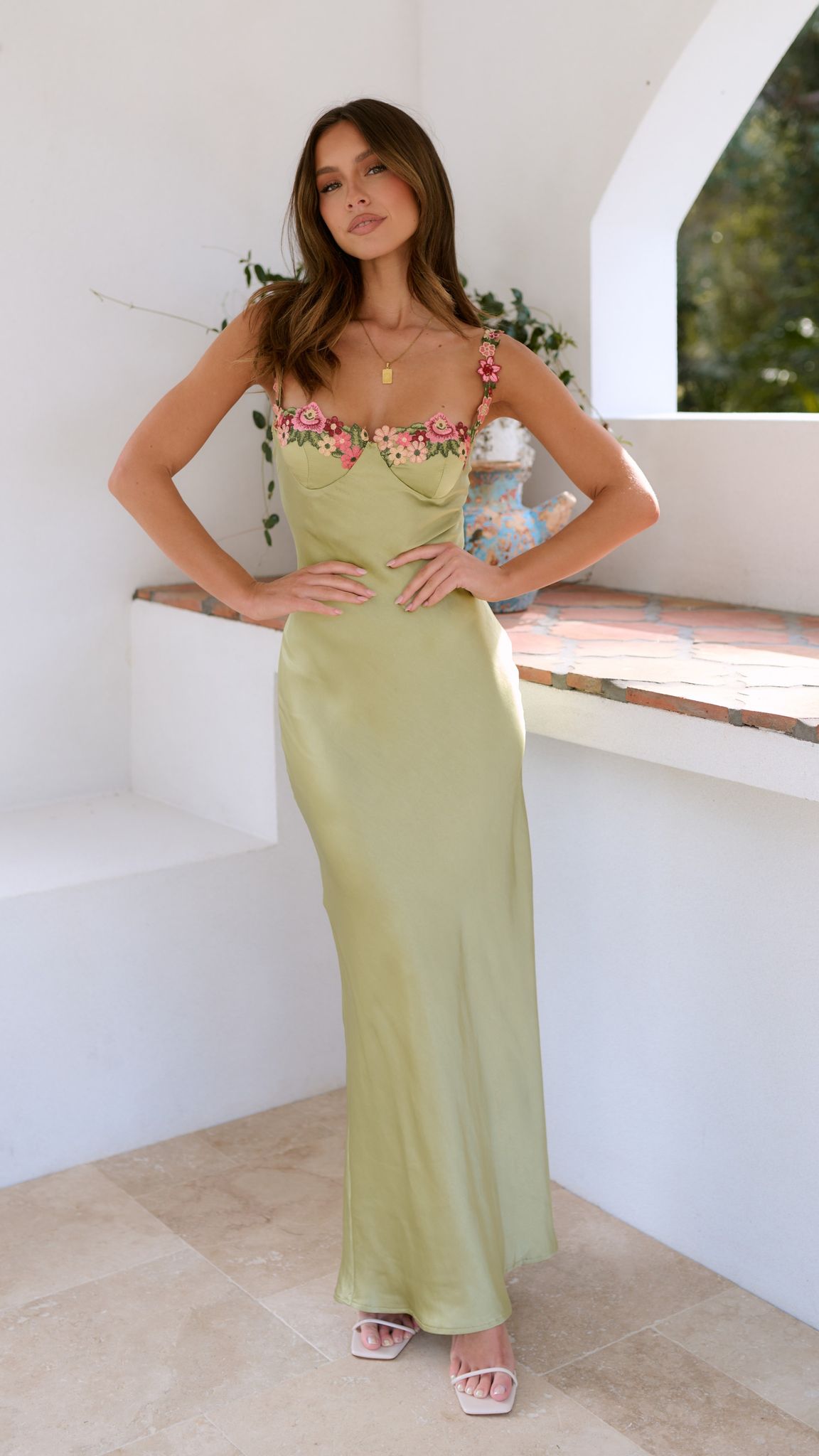 Emilia Floral Slim Strap Maxi Dress