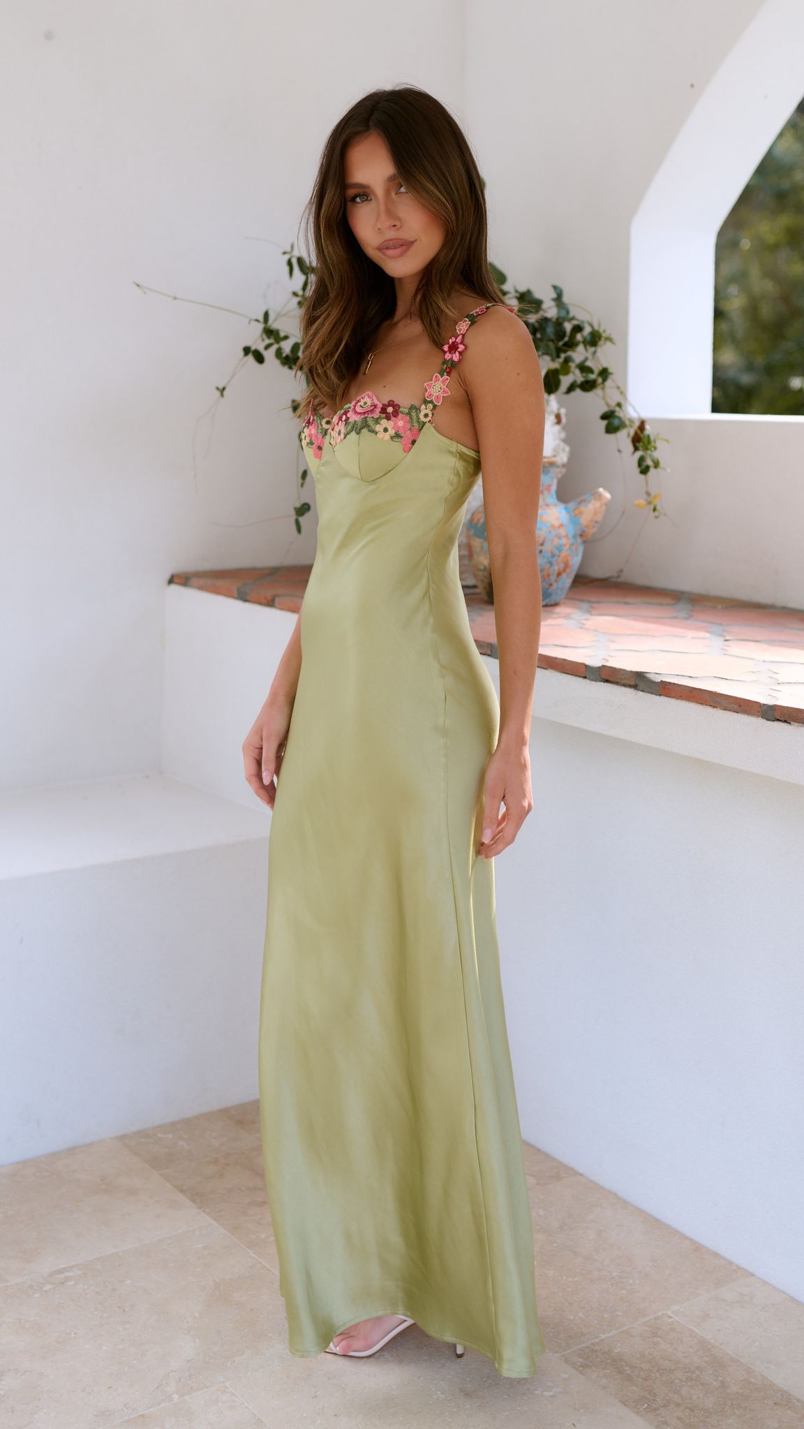 Emilia Floral Slim Strap Maxi Dress