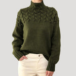 Nicole Cable Knit High-Collar Sweater