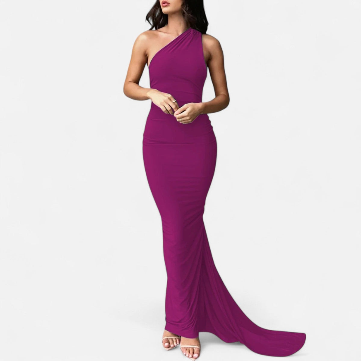 Lara One-Shoulder Halter Maxi Dress