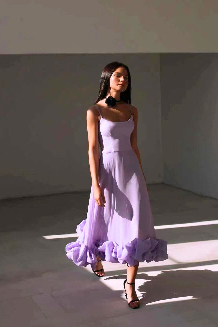 Jasmin Ruffle Hem Wedding Guest Dress