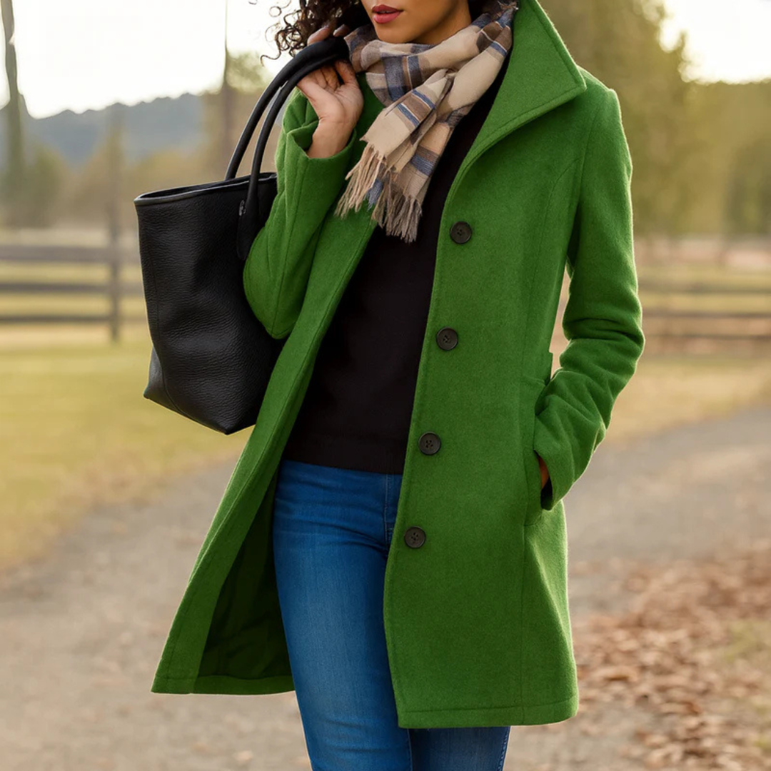 Helga Classic Button-Front Winter Coat