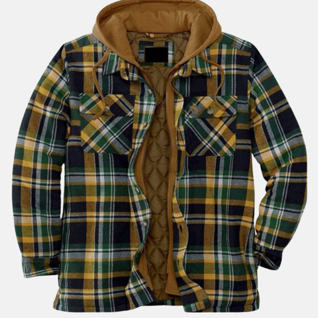 Erich Casual Warm Plaid Button Jacket