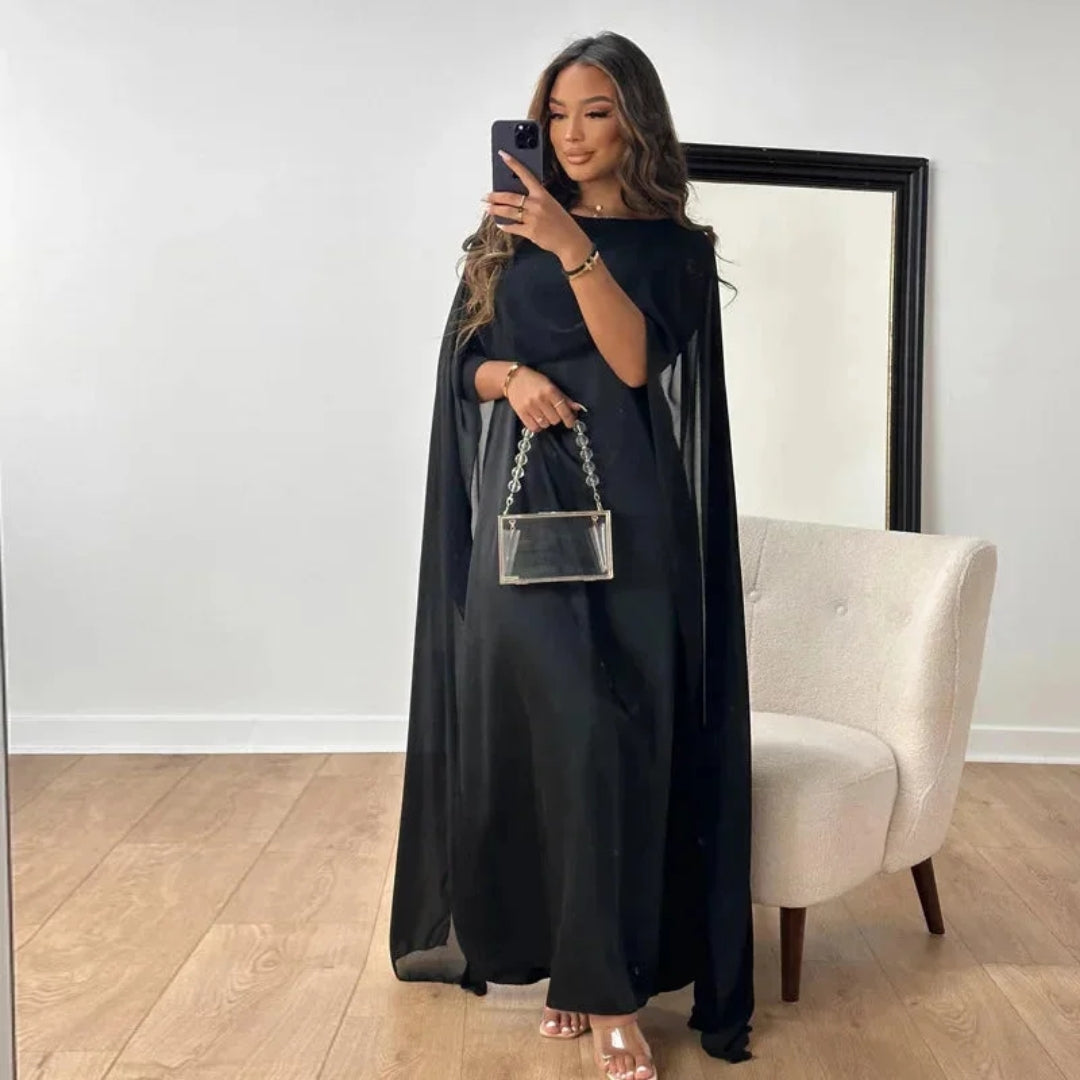 Felicia Cape Wedding Guest Maxi Dress