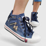 Michaela Denim High-Top Sneakers